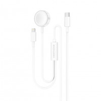 Беспроводное заряд. устр. Keephone 2в1 Apple Watch/Lightning PD 20W 1.2м белое