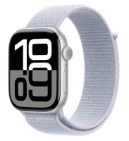 Apple Watch Series 10 42mm Silver Aluminum Case with Blue Cloud Sport Loop