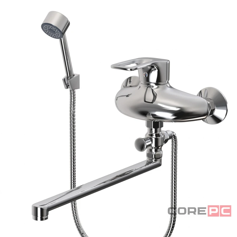 Смеситель для ванны и раковины MIXLINE МЛ06-02/ML06-02, рычажное управление, цвет хром