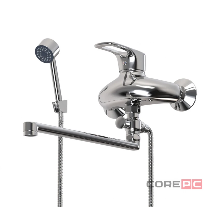 Смеситель для ванны и раковины MIXLINE МЛ06-02/ML06-02, рычажное управление, цвет хром
