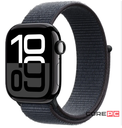 Apple Watch Series 10 42mm Jet Black Aluminum Case with Ink Sport Loop