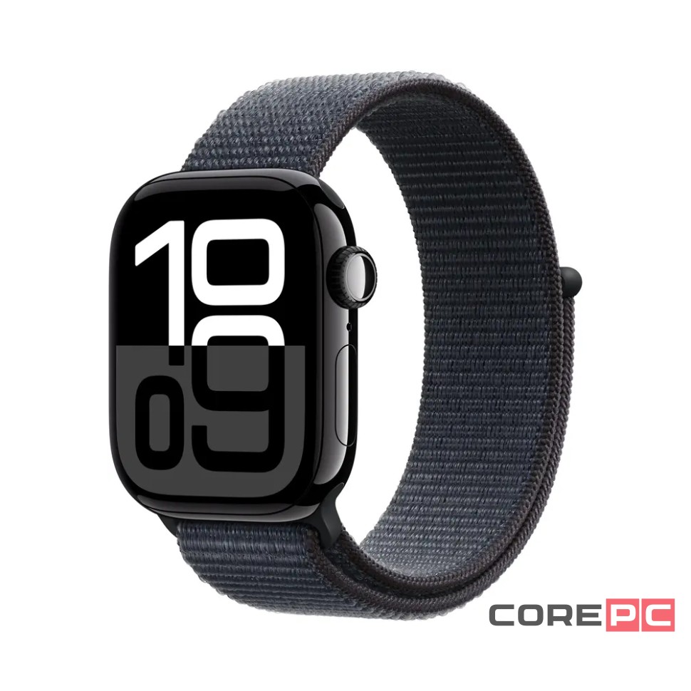 Apple Watch Series 10 42mm Jet Black Aluminum Case with Ink Sport Loop