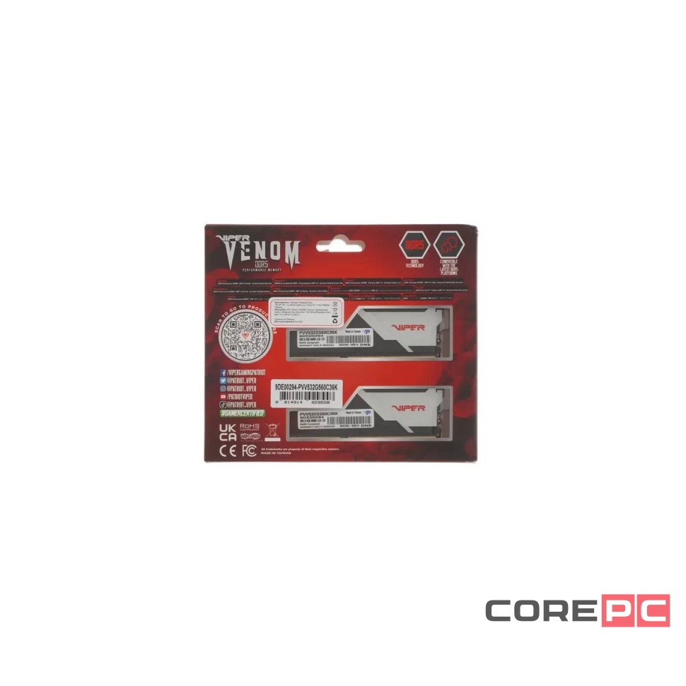 Оперативная память 32 Gb 5600 MHz PATRIOT VIPER VENOM (PVV532G560C36K)