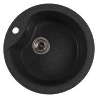 Мойкa МЛ-ГМС101 (ML-GMS101) СТАНДАРТ круглая, черный (308), 480 мм (глуб. чаши 190)