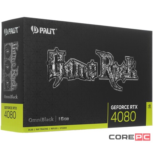 Видеокарта Palit (NED4080019T2-1030Q) GeForce RTX 4080 16GB GAMEROCK OMNIBLACK