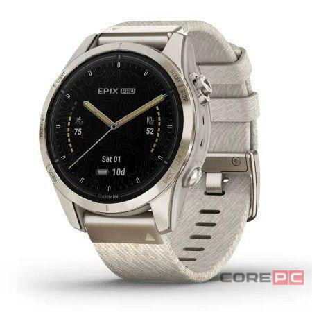 Смарт-часы Garmin Epix Pro Gen 2 42mm Sapphire Soft Gold with Nylon Band (010-02802-20)