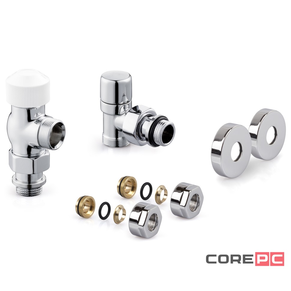 Набор термостатический для радиатора осевой Royal Thermo Design Pro 15 мм М30х1,5 (Хром)