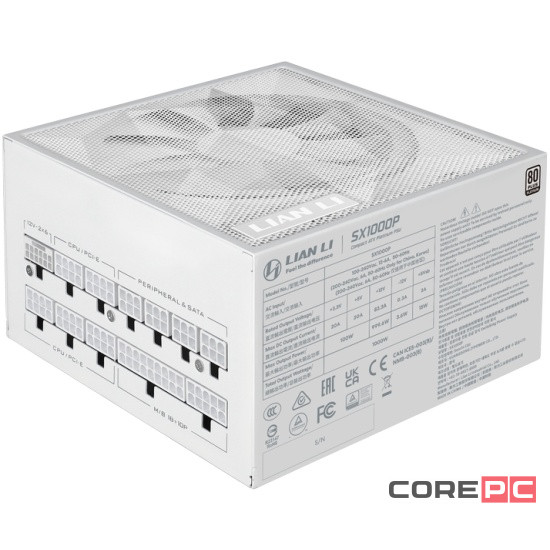 Блок питания Lian Li 1000W SX1000P White (G9P.SX1000P.W000.RU) 16 Pin (PCIe 5.1 Connector Cable Details)