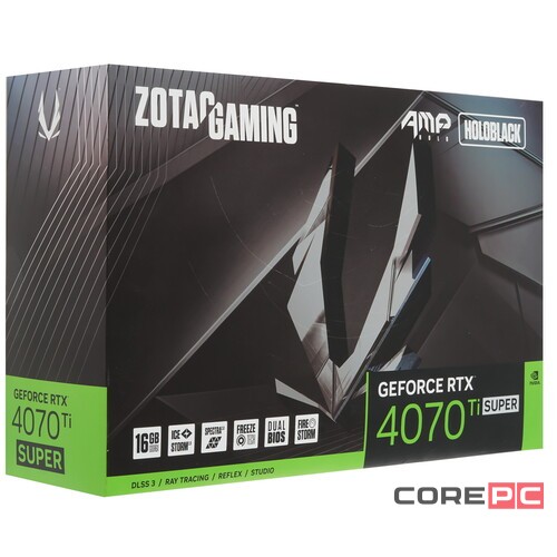 Видеокарта ZOTAC (ZT-D40730F-10P) GeForce RTX 4070 Ti SUPER 16GB AMP HOLO