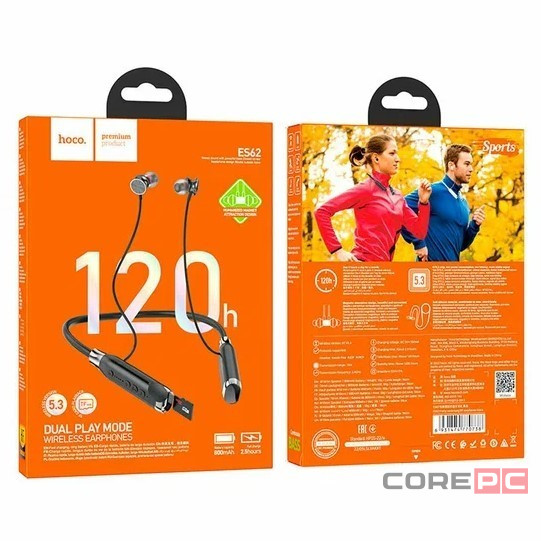 Беспроводные наушники для спорта Hoco ES62 BT5.3/800mAh/120ч черный