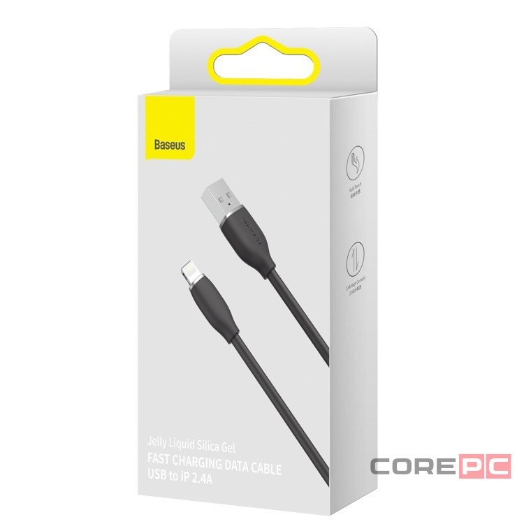 Usb Кабель-зарядка Lightning Baseus Jelly Liquid Silica Gel 2.4A 2м (CAGD000101) черный