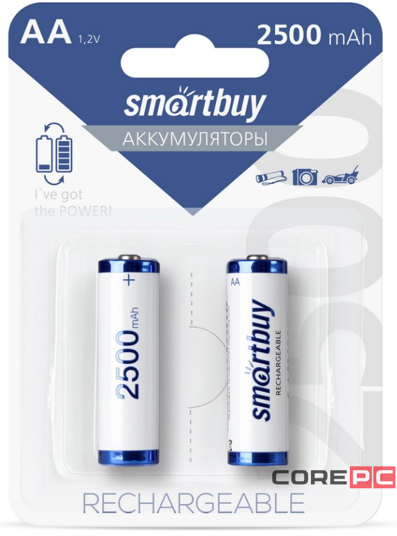 Аккумулятор NiMh Smartbuy AA/2BL 2500 mAh (24/240) SBBR-2A02BL2500