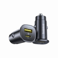 Автомобильное заряд. устр. Baseus GoTrip 1USB/1C 30W (C00072300123-00) черное