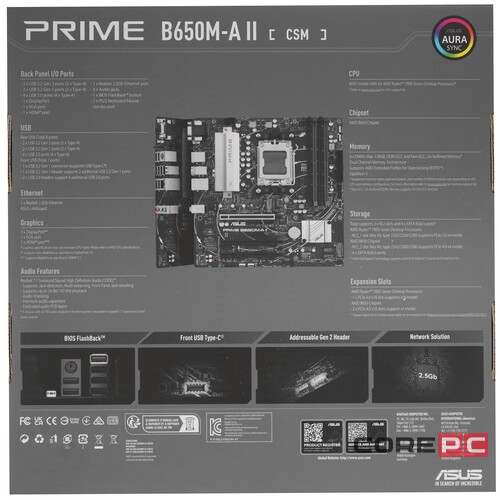 Материнская плата ASUS PRIME B650M-A II-CSM 90MB1EH0-M0EAYC