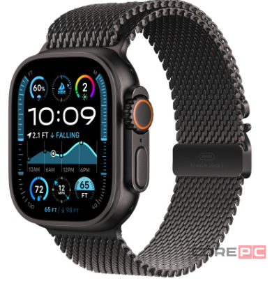 Apple Watch Ultra 2 (2024) 49mm Black Titanium Case with Black Titanium Milanese Loop (S)