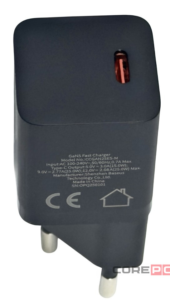 Сетевое зар. устр. Baseus GaN5 Mini 1C кабель Type-C на Type-C 25W P10110909113-01 черное