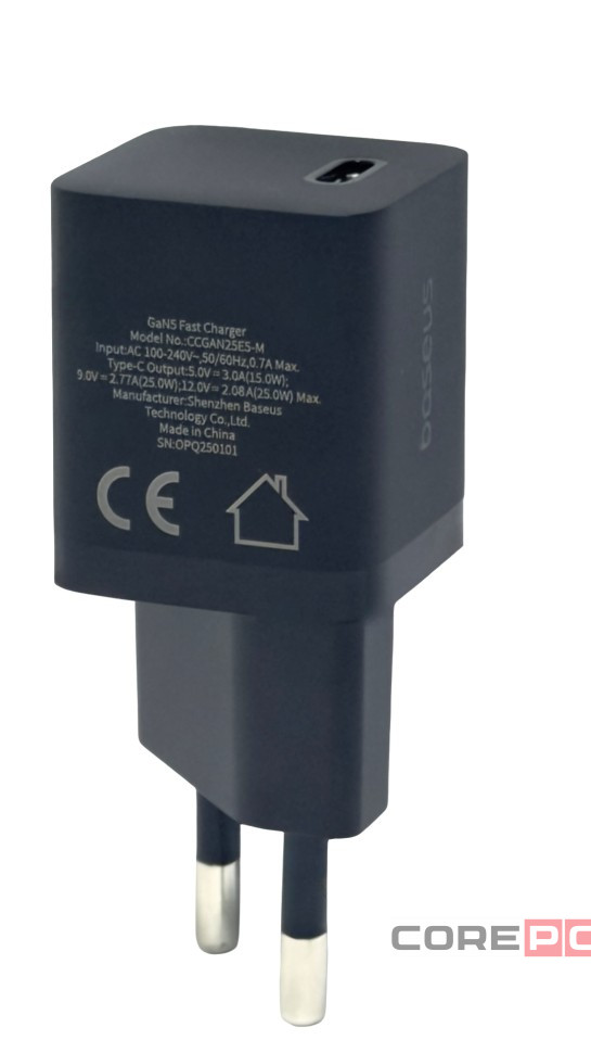 Сетевое зар. устр. Baseus GaN5 Mini 1C кабель Type-C на Type-C 25W P10110909113-01 черное