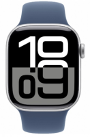 Apple Watch Series 10 46mm Silver Aluminum Case with Denim Sport Band (S/M)