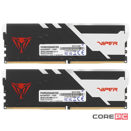 Оперативная память 32 Gb 6400 MHz PATRIOT VIPER VENOM RGB (PVVR532G640C32K)