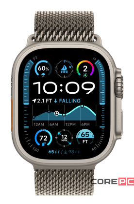 Apple Watch Ultra 2 (2024) 49mm Natural Titanium Case with Natural Titanium Milanese Loop (L)