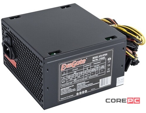 Блок питания ExeGate 500W XP500 Black EX219463RUS-S