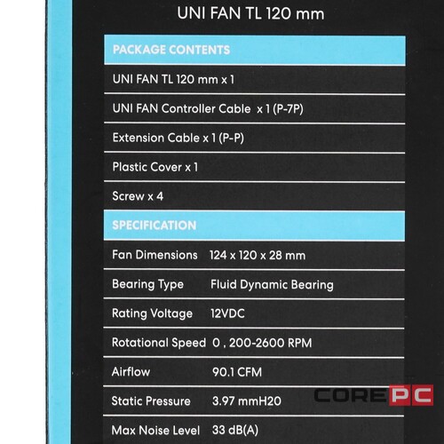 Вентилятор для корпуса Lian Li UNI FAN TL LED 120 ARGB White (G99.12TL1W.R0)