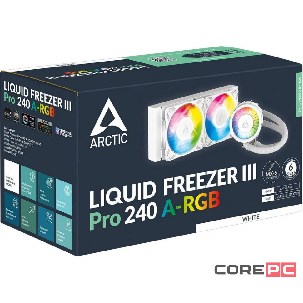 Система жидкостного охлаждения для процессора Arctic Cooling Liquid Freezer III Pro 240 White (ACFRE00186A)