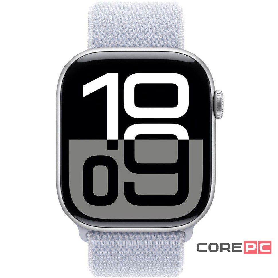 Apple Watch Series 10 46mm Silver Aluminum Case with Blue Cloud Sport Loop