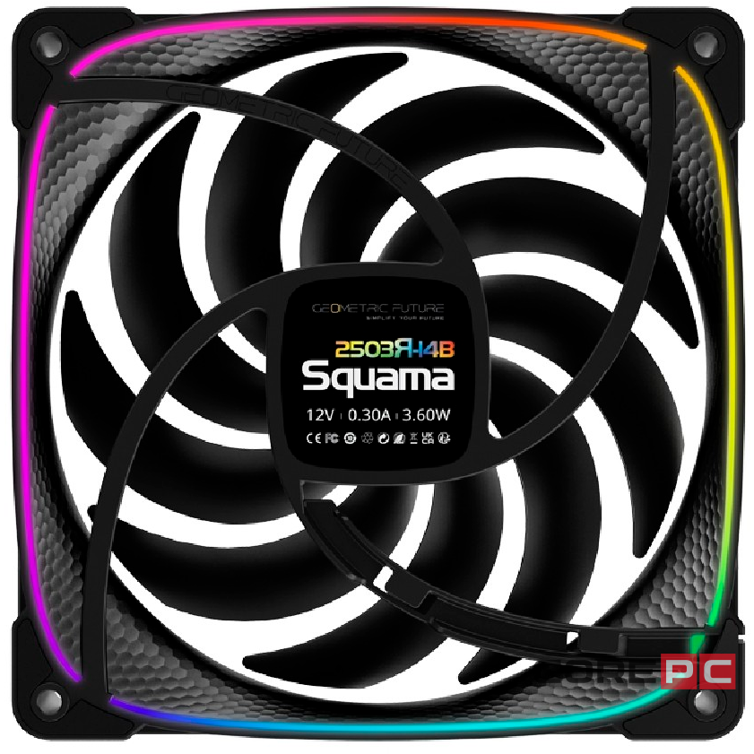 Комплект вентиляторов для корпуса Geometric Future Squama 2503RB-14 Reverse ARGB Black (1F2503R314000)