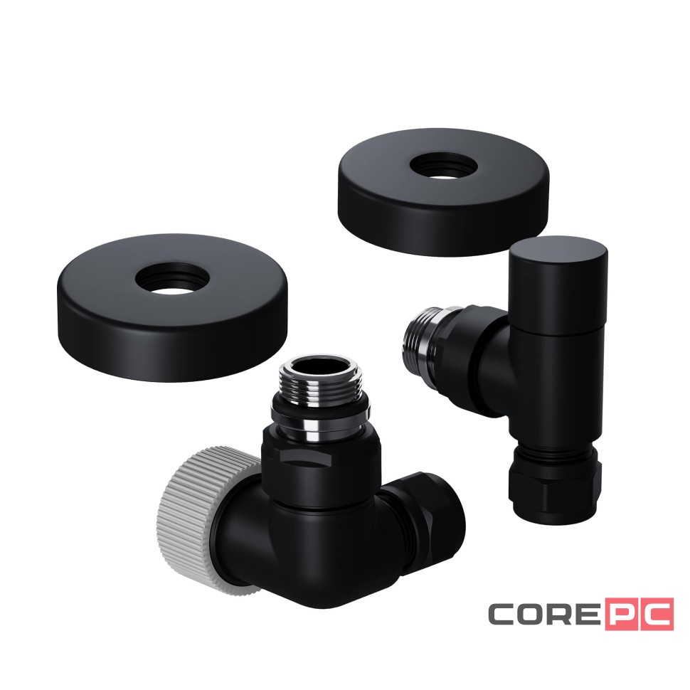 Набор термостатический трехосевой Royal Thermo Design Pro 15мм М30х1,5 (Черный)