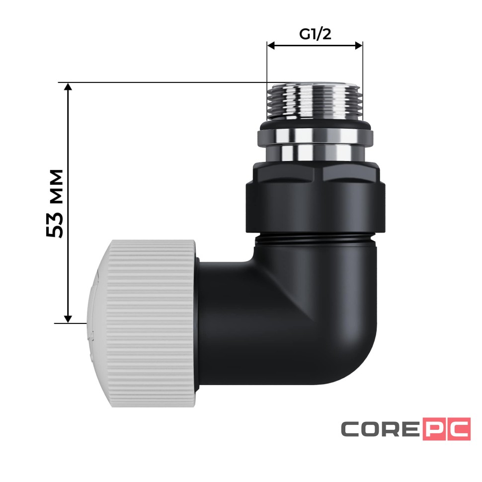 Набор термостатический трехосевой Royal Thermo Design Pro 15мм М30х1,5 (Черный)