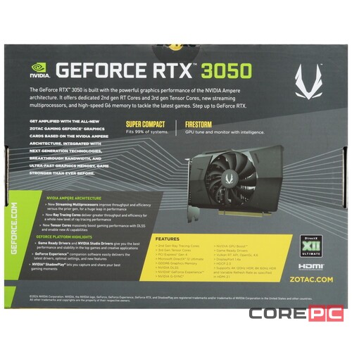 Видеокарта ZOTAC (ZT-A30510G-10L) GeForce RTX 3050 6GB SOLO