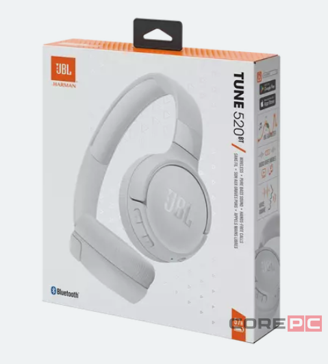 Стереонаушники Bluetooth Полноразмерные JBL T520BT BT5.3/450mAh/40ч белые