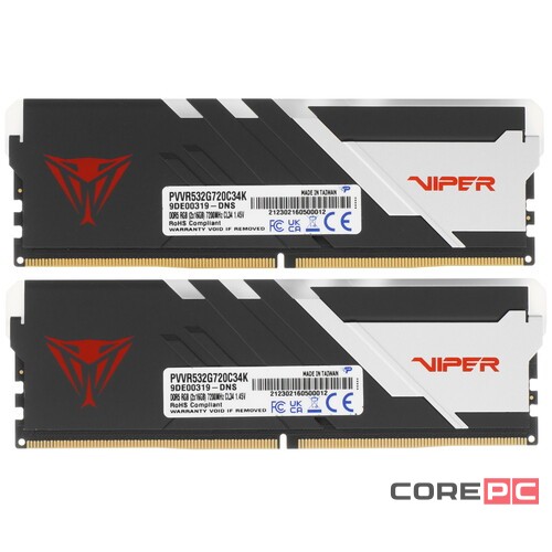 Оперативная память 32 Gb 7200 MHz PATRIOT VENOM RGB (PVVR532G720C34K)