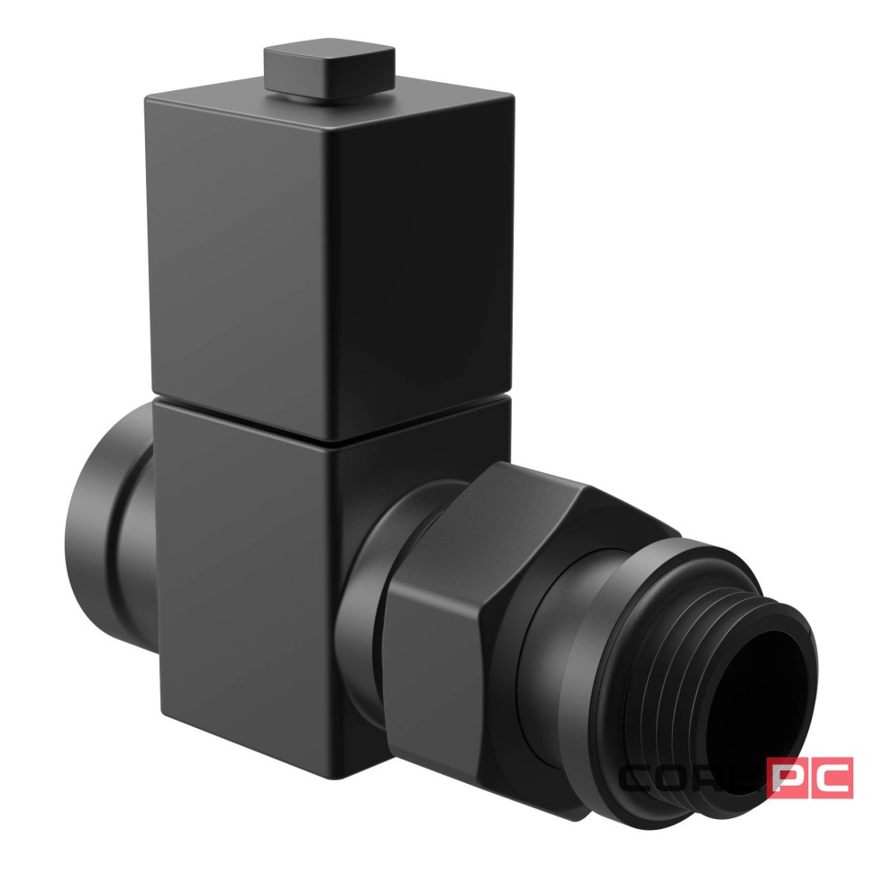 Набор дизайн-вентилей Royal Thermo CUBE, прямой (черный) 1/2quot;