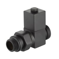 Набор дизайн-вентилей Royal Thermo CUBE, прямой (черный) 1/2quot;