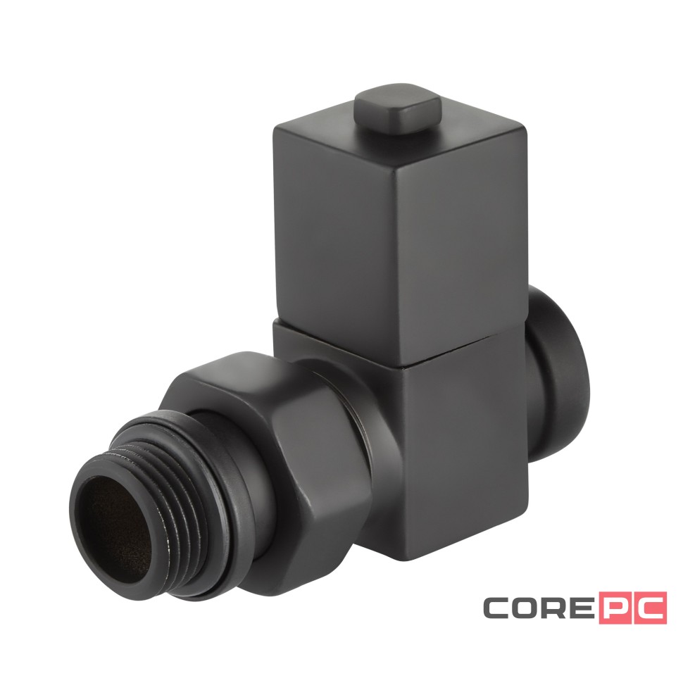 Набор дизайн-вентилей Royal Thermo CUBE, прямой (черный) 1/2quot;