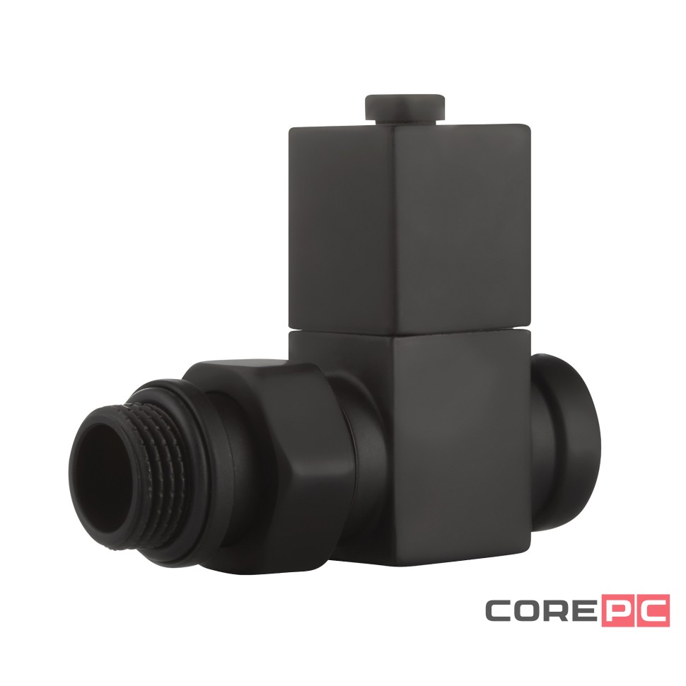 Набор дизайн-вентилей Royal Thermo CUBE, прямой (черный) 1/2quot;