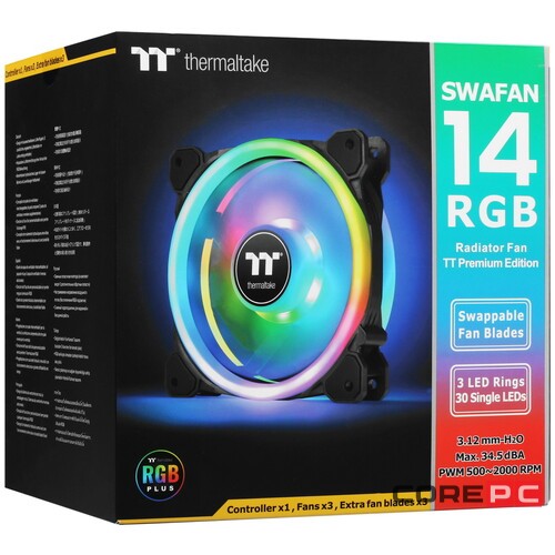 Комплект вентиляторов для корпуса Thermaltake SWAFAN 14 TT Premium Edition RGB CL-F138-PL14SW-A PWM