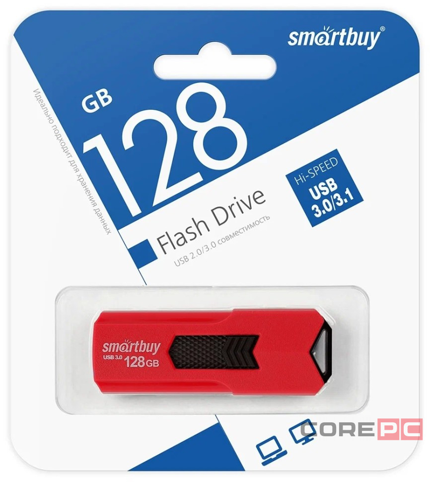 3.0 USB флеш накопитель Smartbuy 128GB Stream Red (SB128GBST-R3)