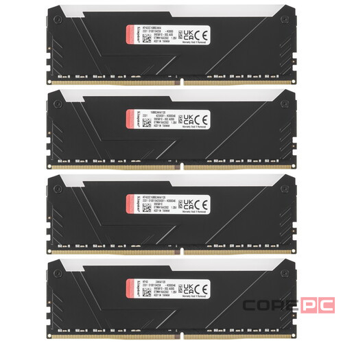 Оперативная память 128 Gb 3200 MHz Kingston FURY Beast Black RGB (KF432C16BB2AK4/128)