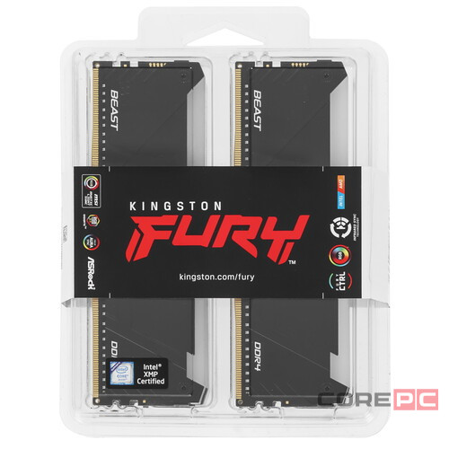 Оперативная память 128 Gb 3200 MHz Kingston FURY Beast Black RGB (KF432C16BB2AK4/128)