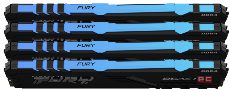Оперативная память 128 Gb 3200 MHz Kingston FURY Beast Black RGB (KF432C16BB2AK4/128)