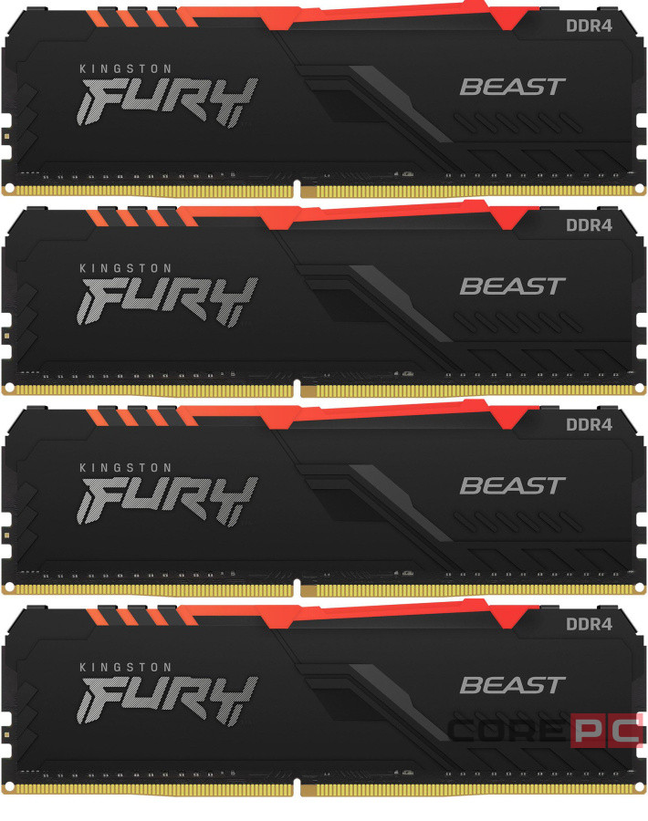 Оперативная память 128 Gb 3200 MHz Kingston FURY Beast Black RGB (KF432C16BB2AK4/128)