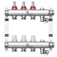 Коллектор Wester нерж. 1quot;-3/4 в сборе с расходомерами на 3 выхода, W902.3
