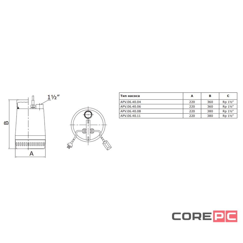 Насос дренажный Vandjord APV.M.06.32.03.A1