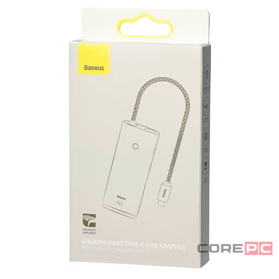 USB-C хаб Baseus Lite Series 6-in-1 WKQX050001 черный