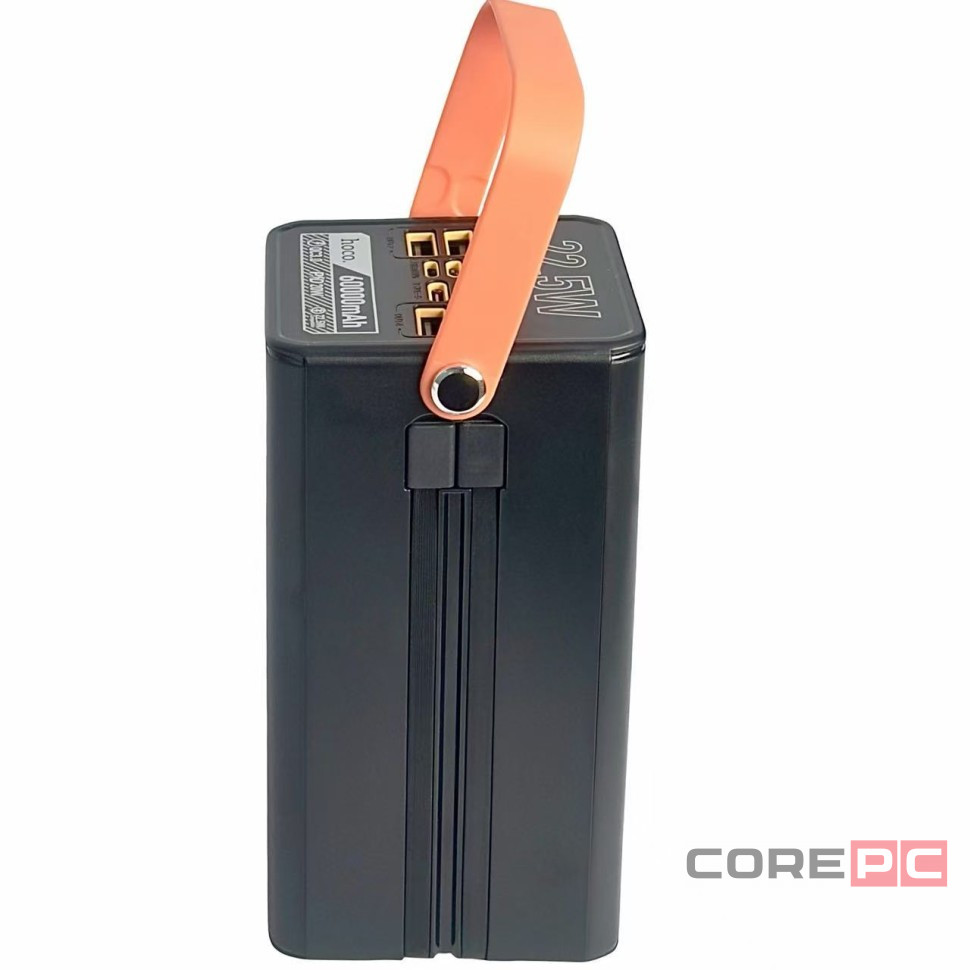 Powerbank Hoco DB49A 60000mAh 4USB/1C/Micro/Lightning с проводом Type-C/Lightning с фонариком черный