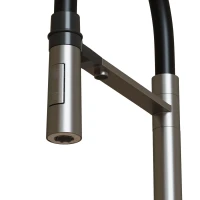 Смеситель для кухни MIXLINE МЛНС-0401/MLSS-0401 черный, рычажное управление, цвет сатин/черный