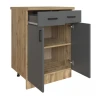 Стол разделочный 60 графит (2 ящика) столешница вотан (фасад графит, корпус вотан)